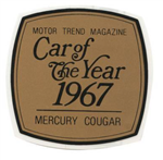 1967 Mercury Cougar Motor Trend Car of the Year Decal