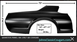 1967-1968 Mercury Cougar Quarter Panel