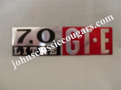 XE-2 1968 7.0 Litre Background Insert Decals for Original GT-E Emblems